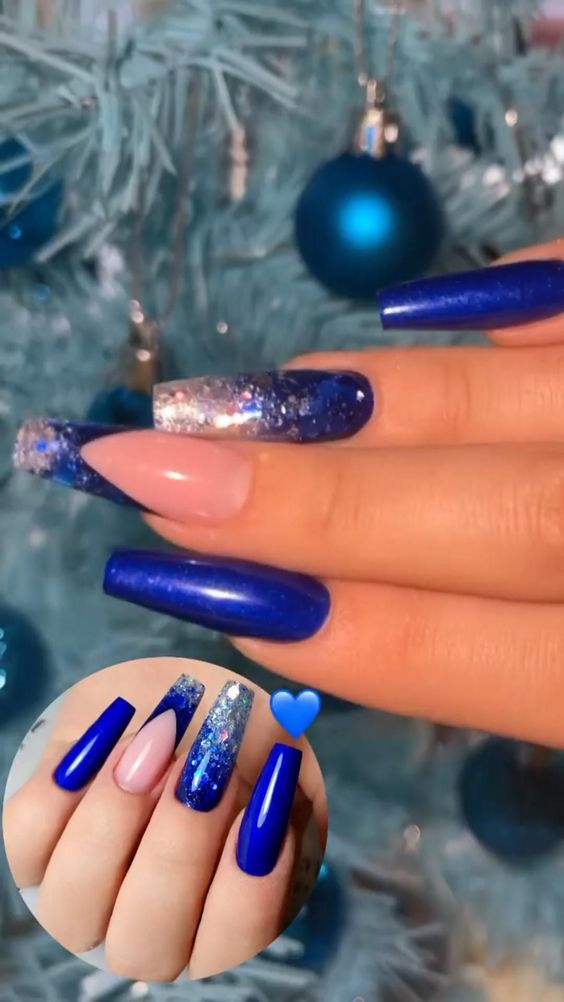 100+ Beautiful Blue Acrylic Nails 2023