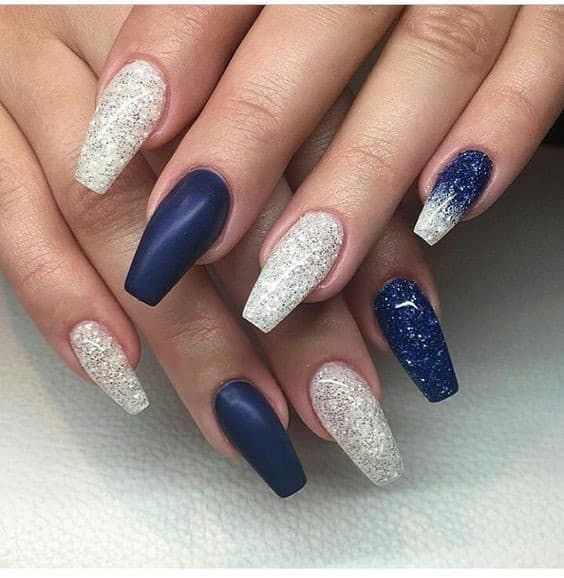 100+ Beautiful Blue And Silver Nail Designs 2023