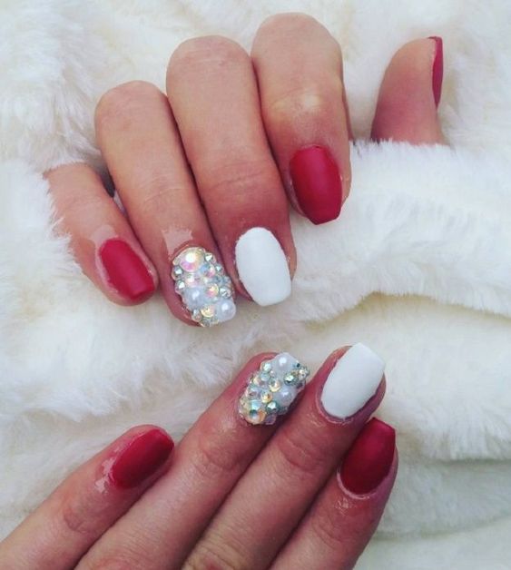 60+ Red And White Nail Designs 2023