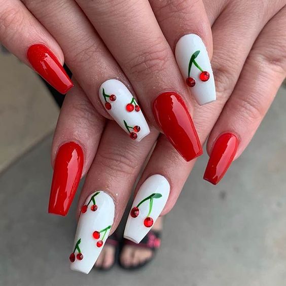 60+ Red And White Nail Designs 2023