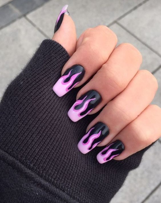 100+ Beautiful Black And Pink Nail Designs 2023