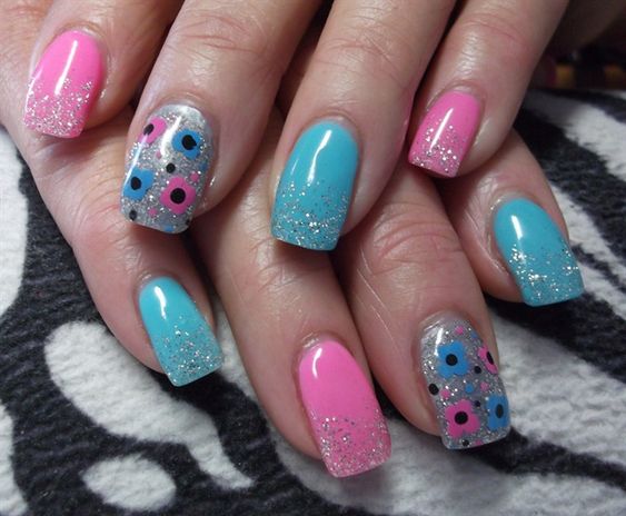 100+ Beautiful Blue And Pink Nail Designs 2023