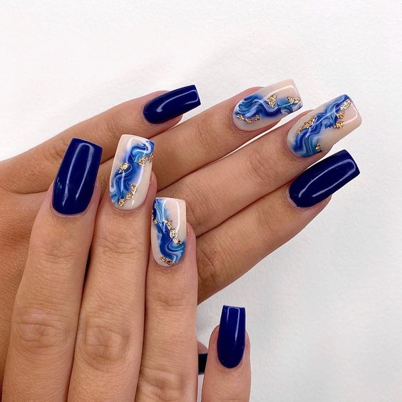 60+ Trendy Blue Nail Designs 2023