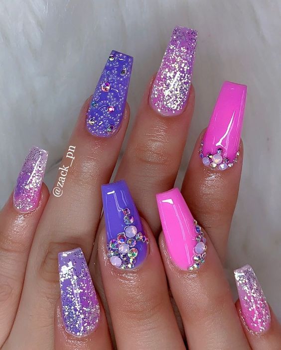 100+ Beautiful Blue And Pink Nail Designs 2023