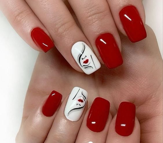 60+ Red And White Nail Designs 2023