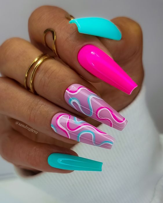 100+ Beautiful Blue And Pink Nail Designs 2023