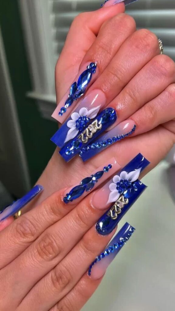 100+ Beautiful Blue Acrylic Nails 2023