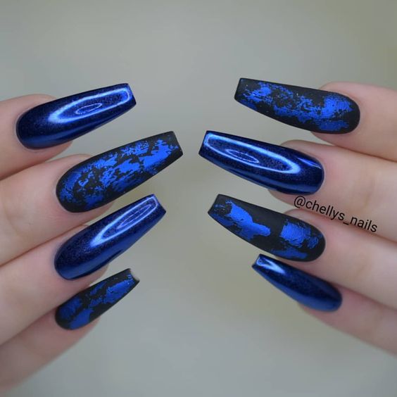 100+ Beautiful Blue Acrylic Nails 2023