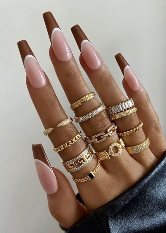 46+ Stunning Simple Brown Nail Designs 2023 | Brown Nails