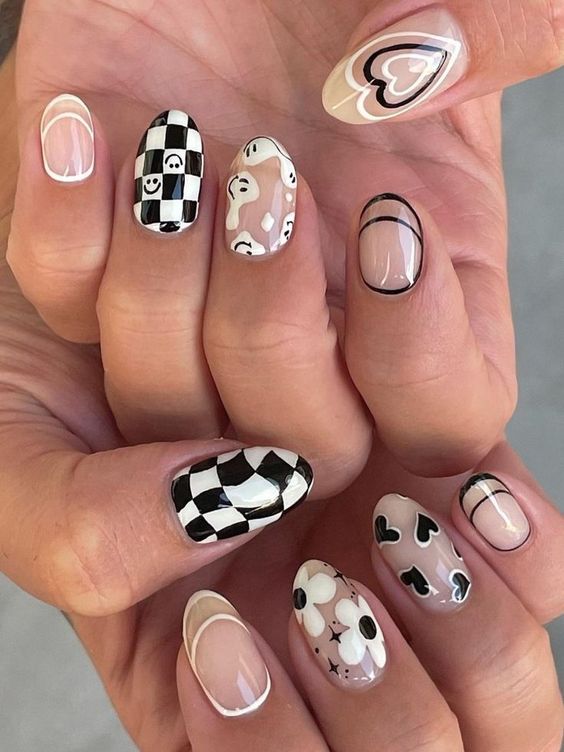 33+ Elegant Black And White Nail Designs 2023