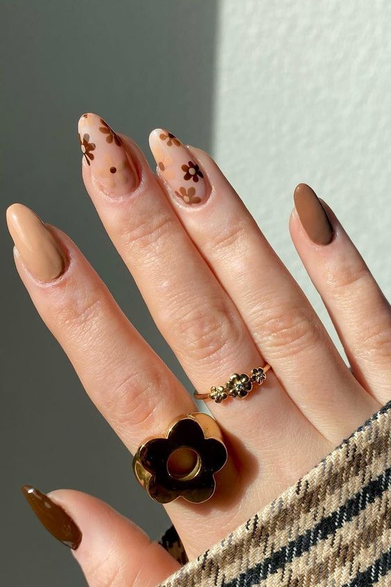 46+ Stunning Simple Brown Nail Designs 2023 | Brown Nails