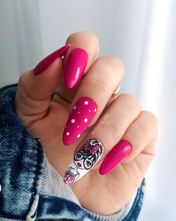 60+ Beautiful Dark Pink Nail Designs 2023