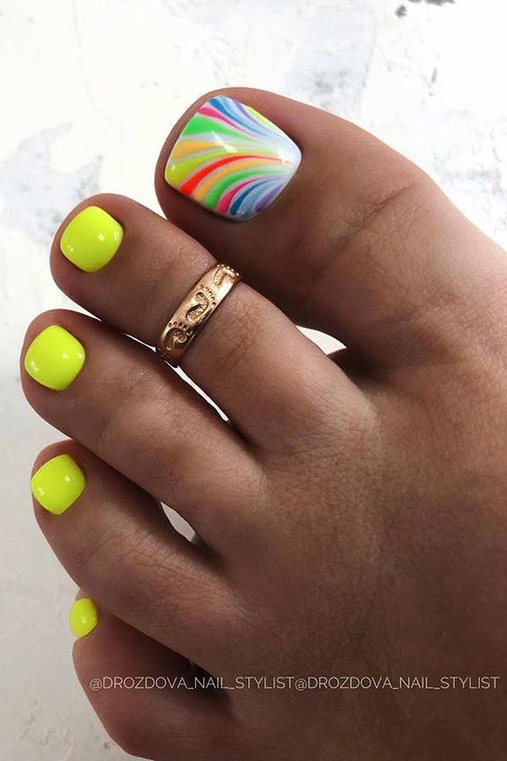 33+ Gorgeous Simple Summer Toe Nail Designs 2023