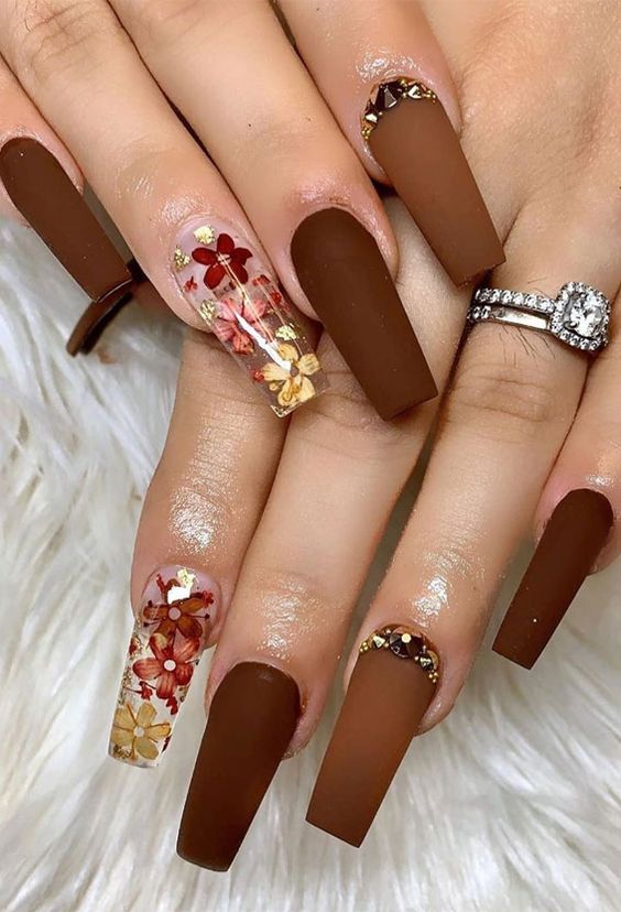 46+ Stunning Simple Brown Nail Designs 2023 | Brown Nails