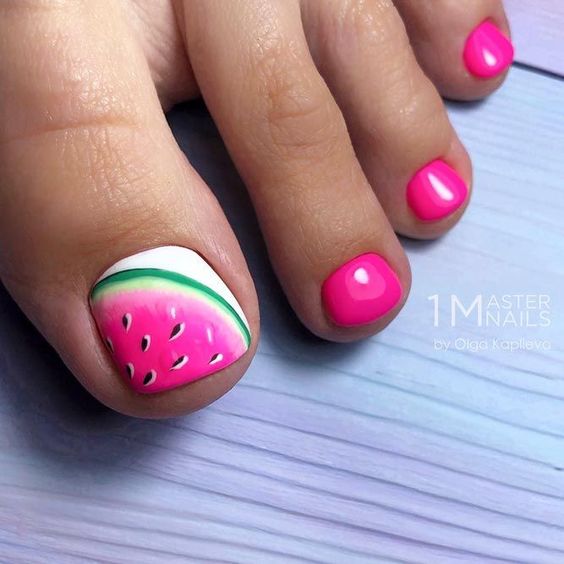 33+ Gorgeous Simple Summer Toe Nail Designs 2023