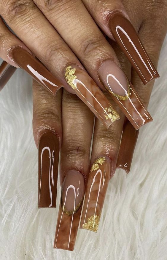 46+ Stunning Simple Brown Nail Designs 2023 | Brown Nails