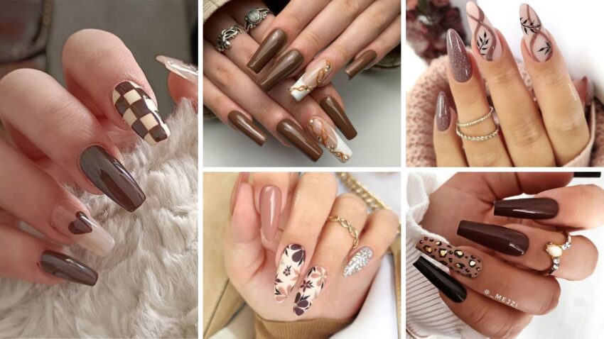 46+ Stunning Simple Brown Nail Designs 2023 | Brown Nails