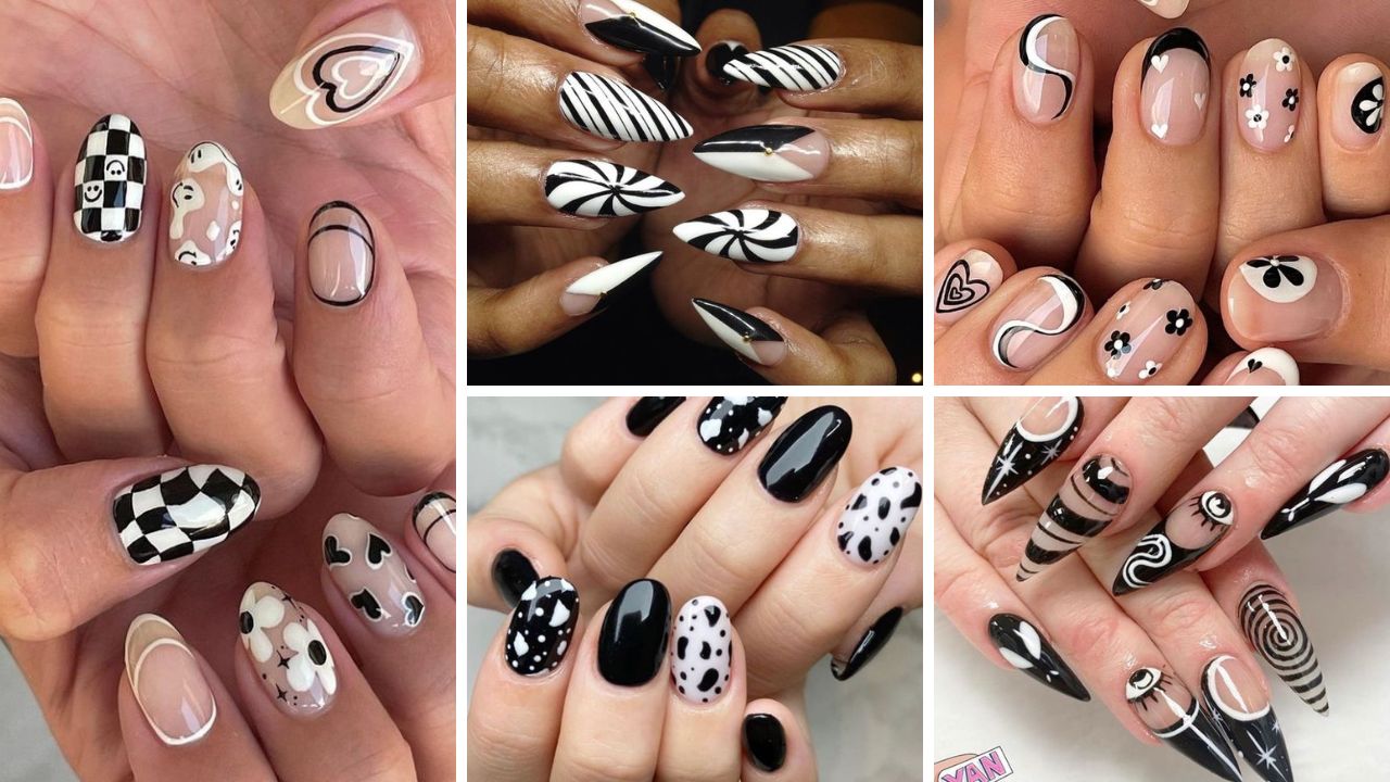 33+ Elegant Black And White Nail Designs 2023 Bright Cures
