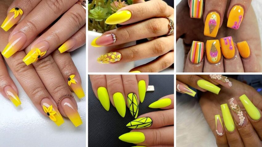 100+ Beautiful Pastel Yellow Gel Nail Polish Designs