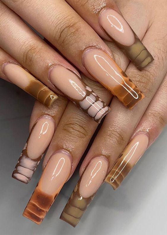 46+ Stunning Simple Brown Nail Designs 2023 | Brown Nails