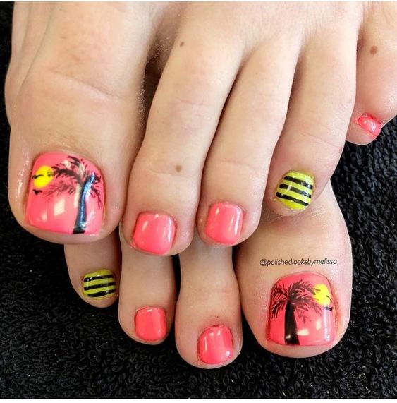 33+ Gorgeous Simple Summer Toe Nail Designs 2023