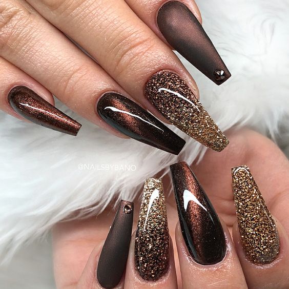 46+ Stunning Simple Brown Nail Designs 2023 | Brown Nails