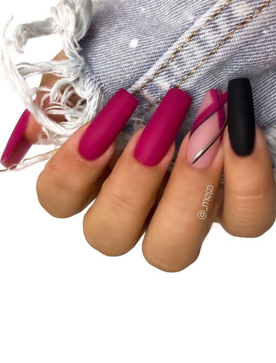 60+ Beautiful Dark Pink Nail Designs 2023