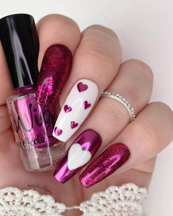 60+ Beautiful Dark Pink Nail Designs 2023