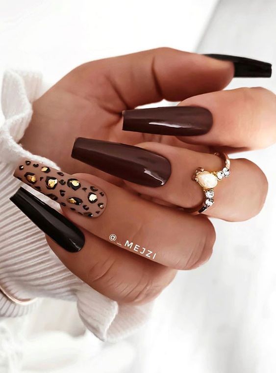 46+ Stunning Simple Brown Nail Designs 2023 | Brown Nails