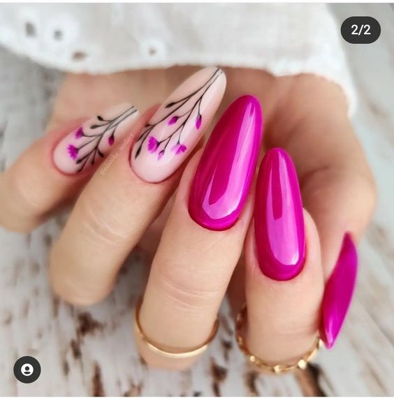 60+ Beautiful Dark Pink Nail Designs 2023