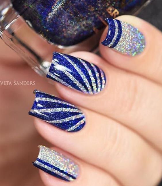 51+ Beautiful Blue And Silver Nails Designs 2023