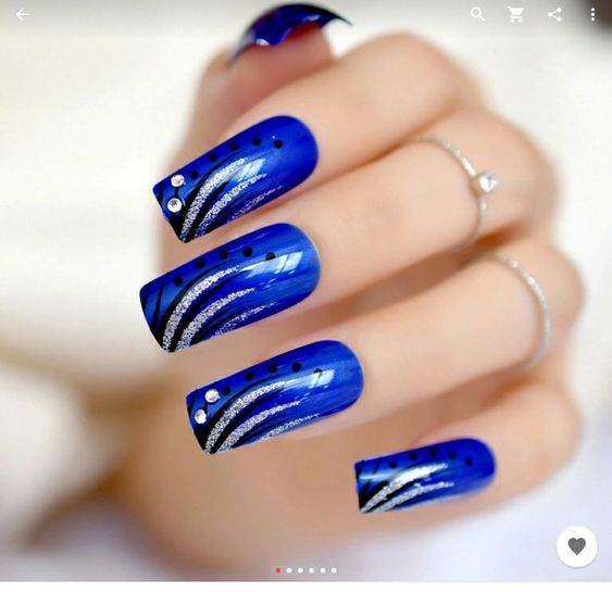 51+ Beautiful Blue And Silver Nails Designs 2023