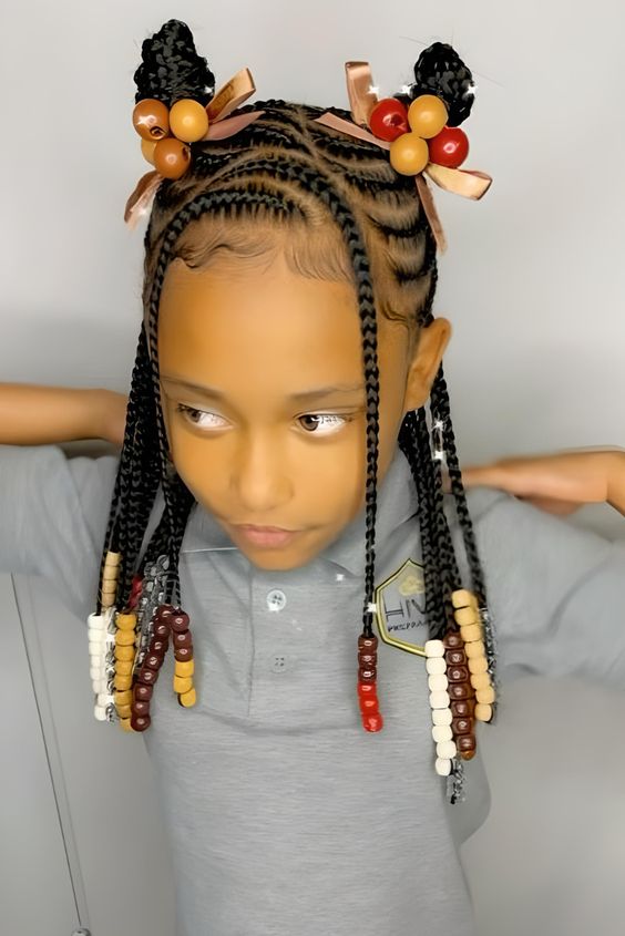 60+Cute Little Black Girl Hairstyles Braids 2024