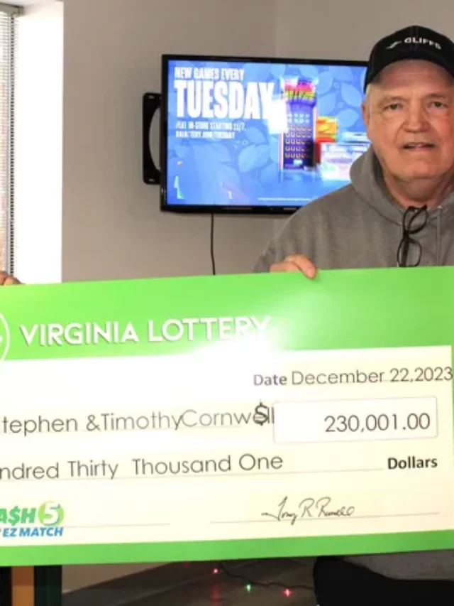 Virginia man  splits his $230,000 lottery prize with his brother
