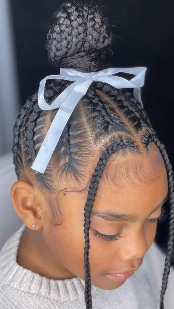 60+Cute Little Black Girl Hairstyles Braids 2024