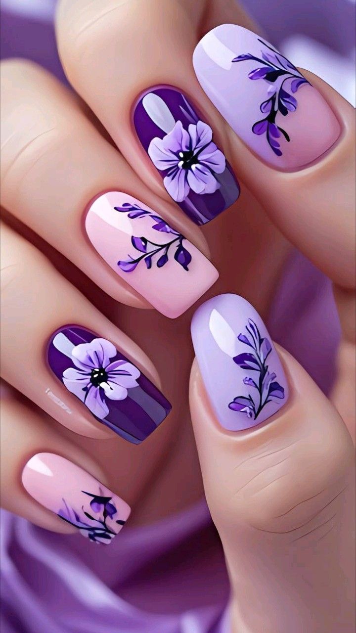 60+ Trendy Coffin Purple Nail Designs (2025)