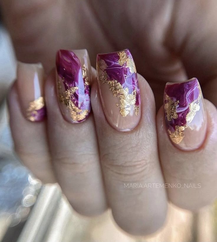 60+ Trendy Coffin Purple Nail Designs (2025)