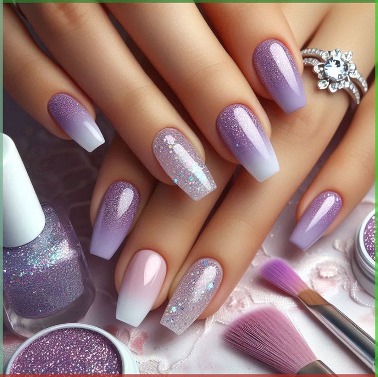 60+ Trendy Coffin Purple Nail Designs (2025)