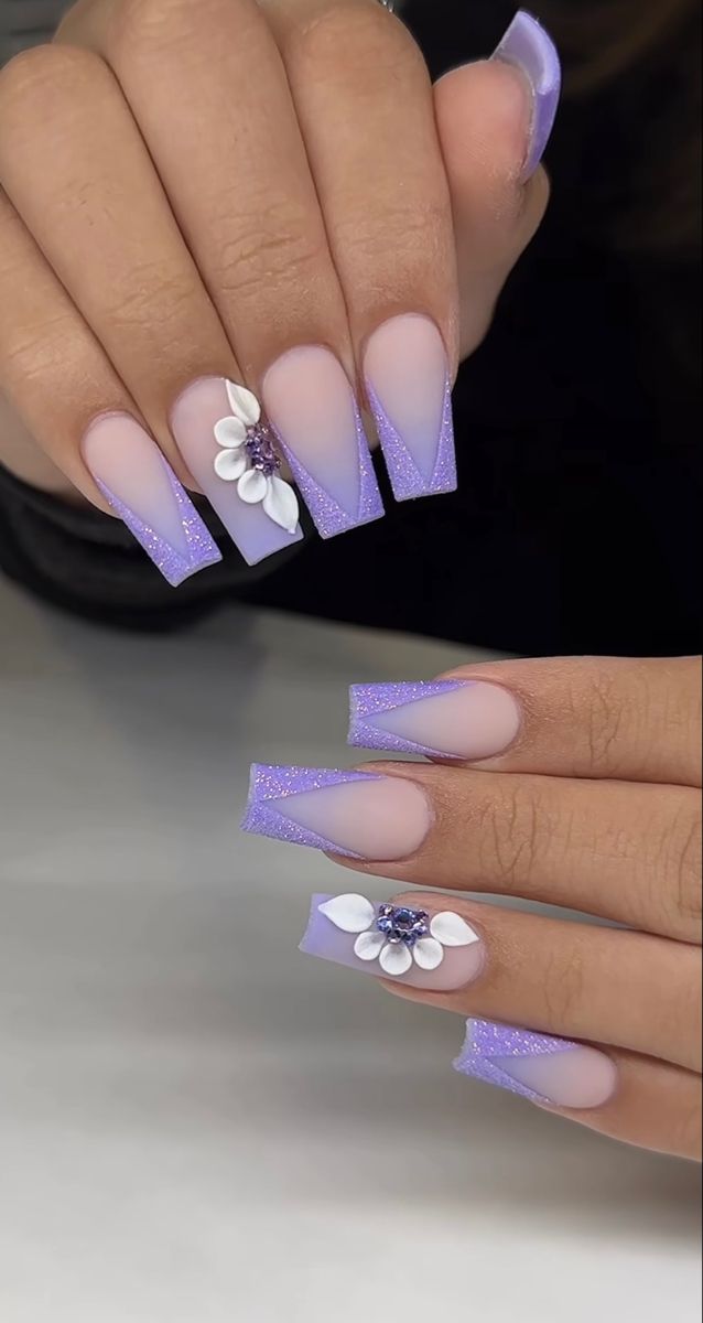 60+ Trendy Coffin Purple Nail Designs (2025)